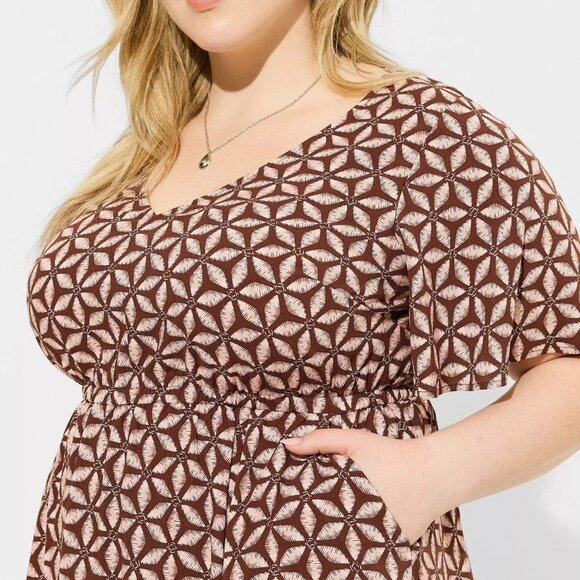 ❤️NWT VINTAGE TORRID MINI CHALLIS POCKETS MACHINE WASH FLORAL DRESS - PLUS SIZE - Picture 3 of 11